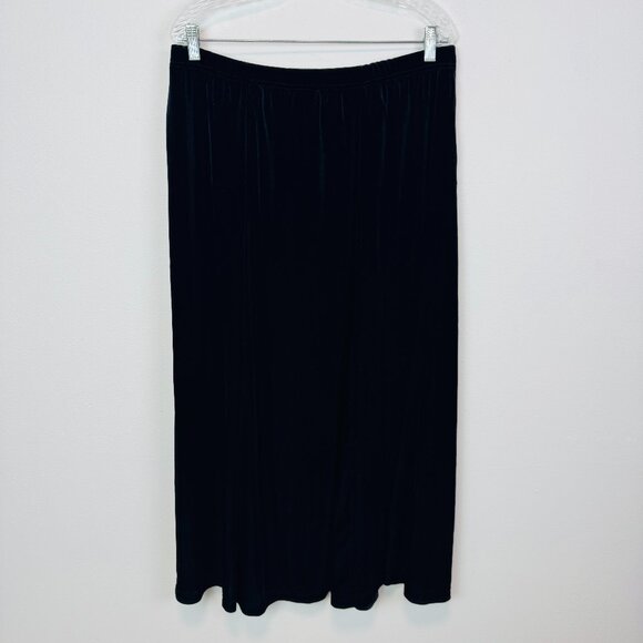 Coldwater Creek 1X Black Velvet Maxi Skirt stretch - Picture 1 of 5